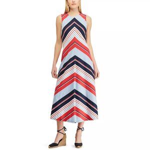 Chaps Women's Chevron Striped Maxi Dress- Size XL